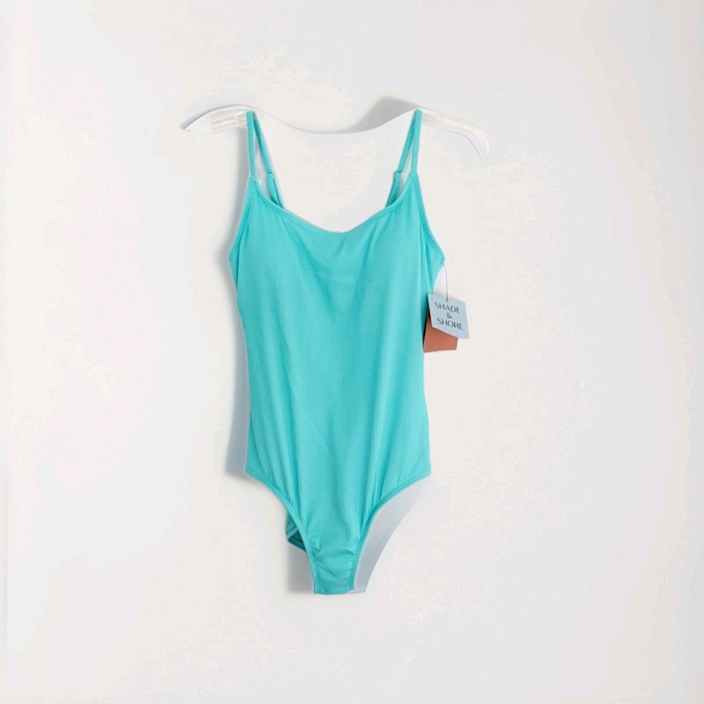 Aqua Size SM Shade & Shore Ribbed One Piece